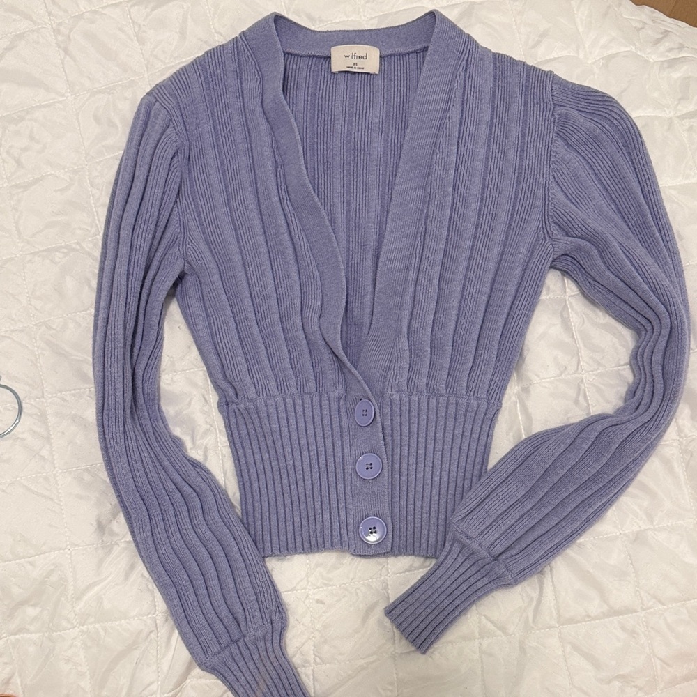 Wilfred Lavender Ribbed Cardigan